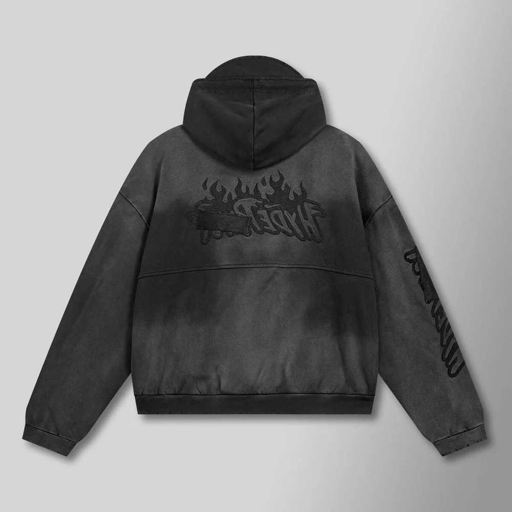 Hyde Park Goods Men's Aged Cropped Embroidered Hoodie‎ - Picture 2 of 2